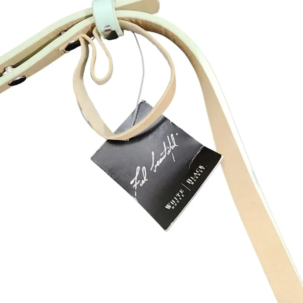 White House Black Market Mint Bow Belt Skinny Faux Leather Size M NWT‎